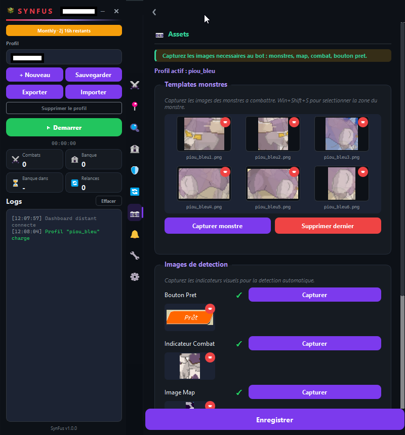 SynFus - Interface du bot